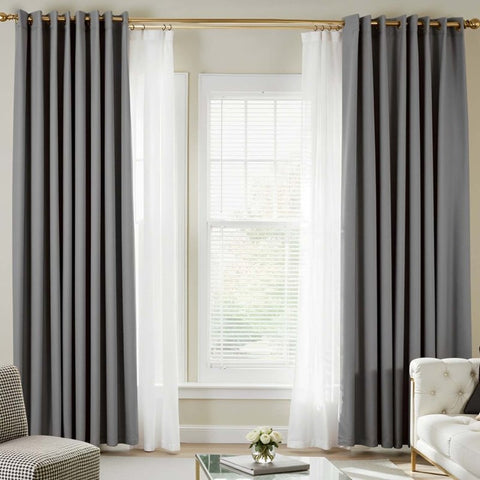 (Extra 10% OFF) White Privacy Sheer Curtains With Blackout Curtains(2 Panels) - Miulee