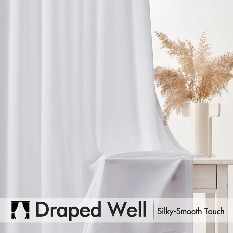 (Extra 10% OFF) White Privacy Sheer Curtains With Blackout Curtains(2 Panels) - Miulee