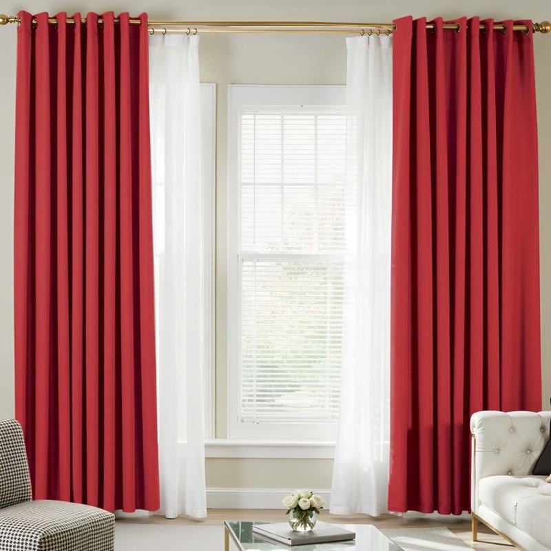 (Extra 10% OFF) White Privacy Sheer Curtains With Blackout Curtains(2 Panels) - Miulee