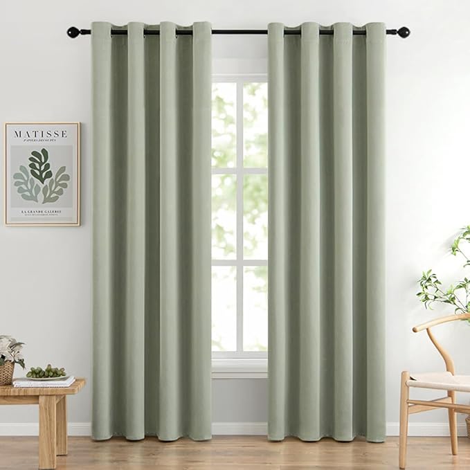 MIULEE Room Darkening Thermal Insulated Blackout Curtains (2 Panels)