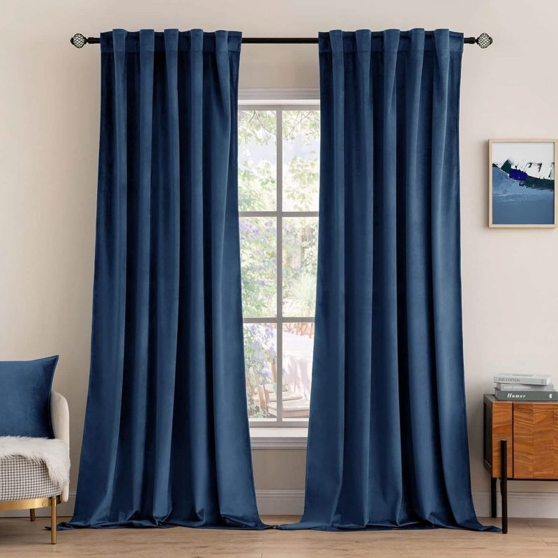"Mira" Customized Velvet Luxury Blackout Curtains (2 Panels) - Back Tab & Rod Pocket - Miulee