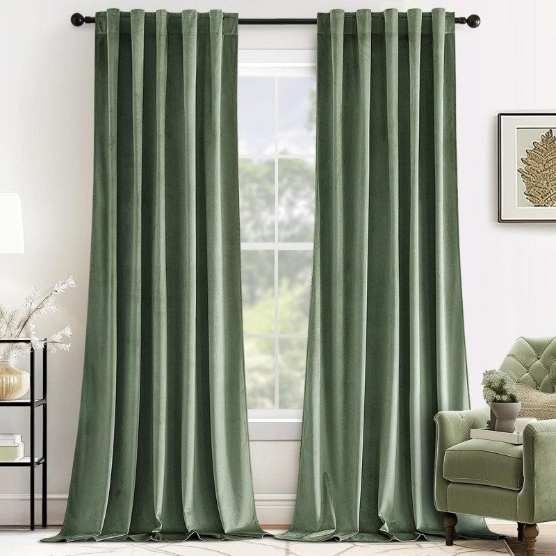 "Mira" Customized Velvet Luxury Blackout Curtains (2 Panels) - Back Tab & Rod Pocket - Miulee