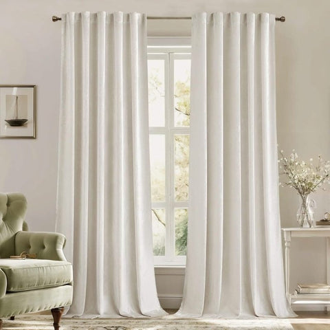"Mira" Customized Velvet Luxury Blackout Curtains (2 Panels) - Back Tab & Rod Pocket - Miulee