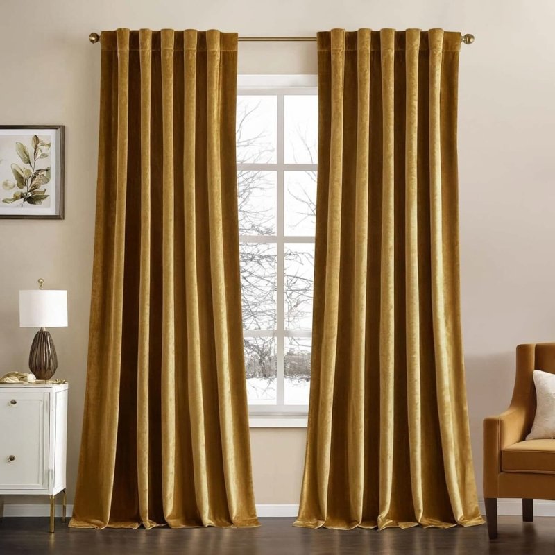 "Mira" Customized Velvet Luxury Blackout Curtains (2 Panels) - Back Tab & Rod Pocket - Miulee