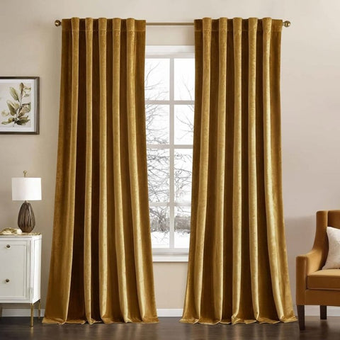 "Mira" Customized Velvet Luxury Blackout Curtains (2 Panels) - Back Tab & Rod Pocket - Miulee