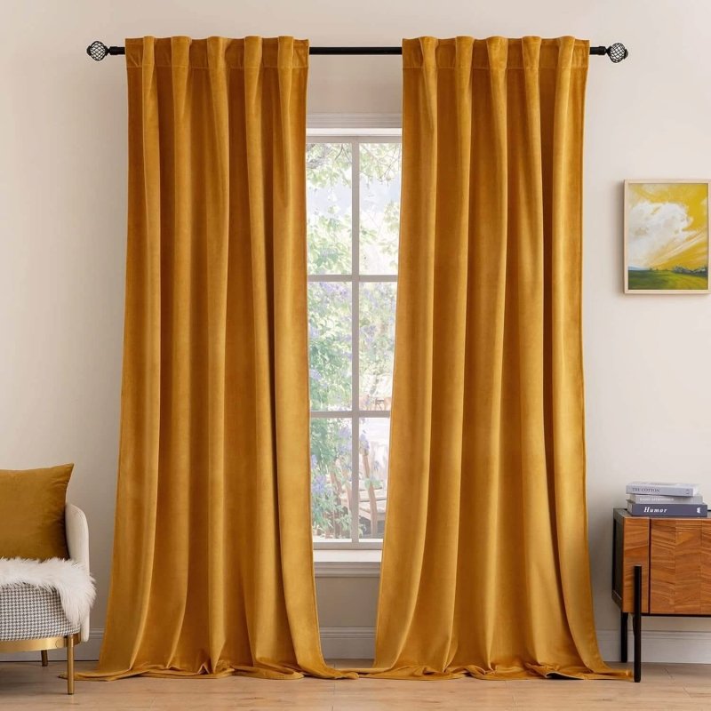 "Mira" Customized Velvet Luxury Blackout Curtains (2 Panels) - Back Tab & Rod Pocket - Miulee
