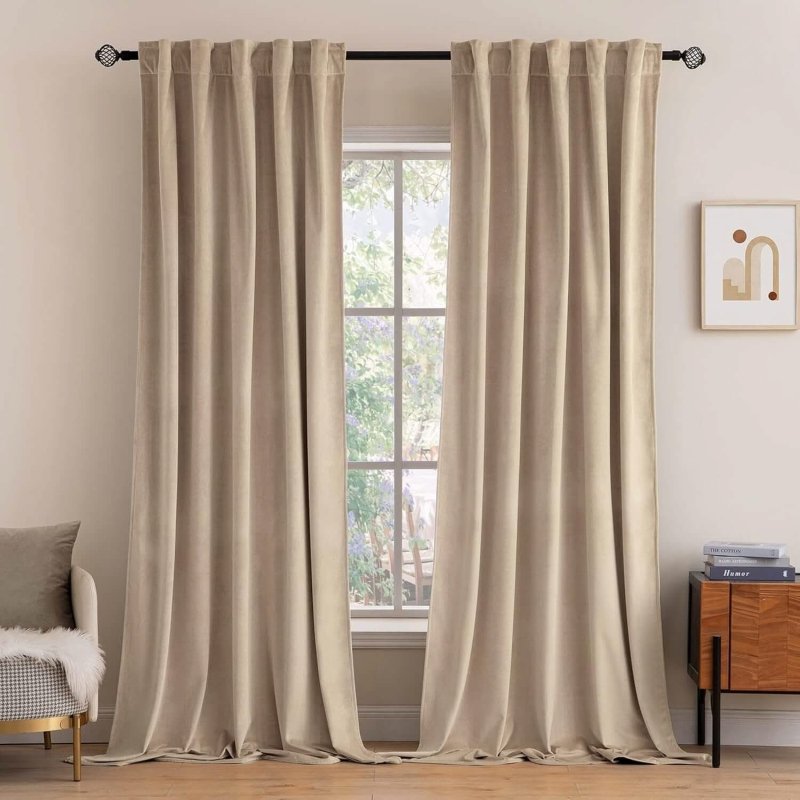 "Mira" Customized Velvet Luxury Blackout Curtains (2 Panels) - Back Tab & Rod Pocket - Miulee