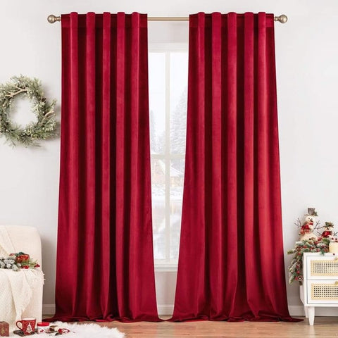 "Mira" Customized Velvet Luxury Blackout Curtains (2 Panels) - Back Tab & Rod Pocket - Miulee