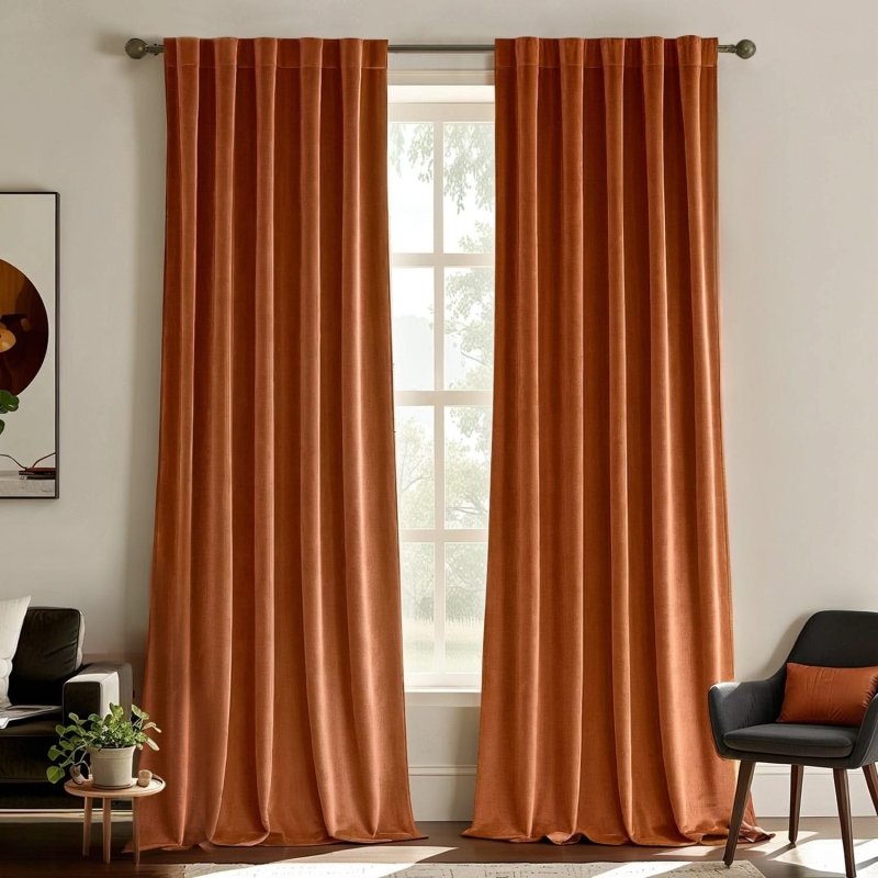 "Mira" Customized Velvet Luxury Blackout Curtains (2 Panels) - Back Tab & Rod Pocket - Miulee