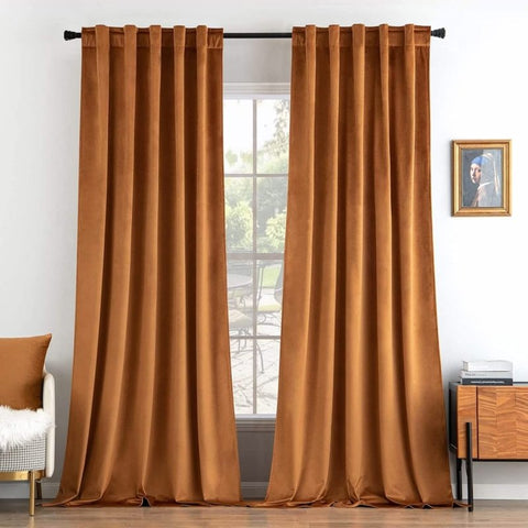 "Mira" Customized Velvet Luxury Blackout Curtains (2 Panels) - Back Tab & Rod Pocket - Miulee