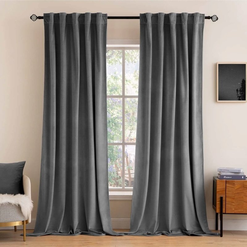 "Mira" Customized Velvet Luxury Blackout Curtains (2 Panels) - Back Tab & Rod Pocket - Miulee
