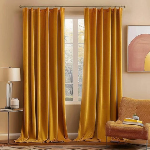 "Mira" Customized Velvet Luxury Blackout Curtains (2 Panels) - Back Tab & Rod Pocket - Miulee