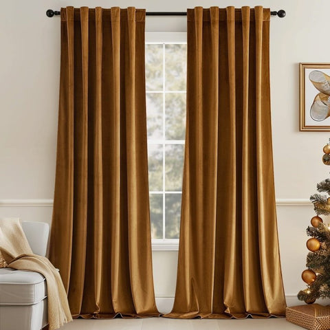 "Mira" Customized Velvet Luxury Blackout Curtains (2 Panels) - Back Tab & Rod Pocket - Miulee