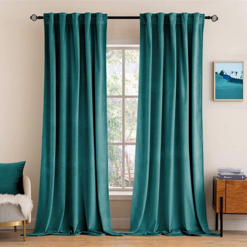 "Mira" Customized Velvet Luxury Blackout Curtains (2 Panels) - Back Tab & Rod Pocket - Miulee