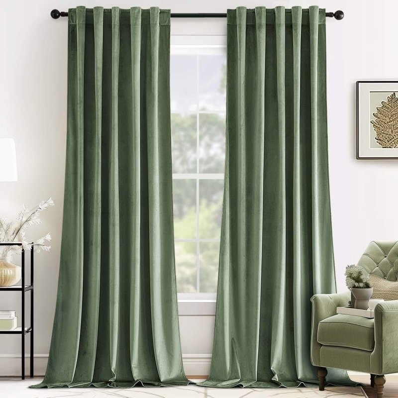"Mira" Customized Velvet Luxury Blackout Curtains (2 Panels) - Back Tab & Rod Pocket - Miulee