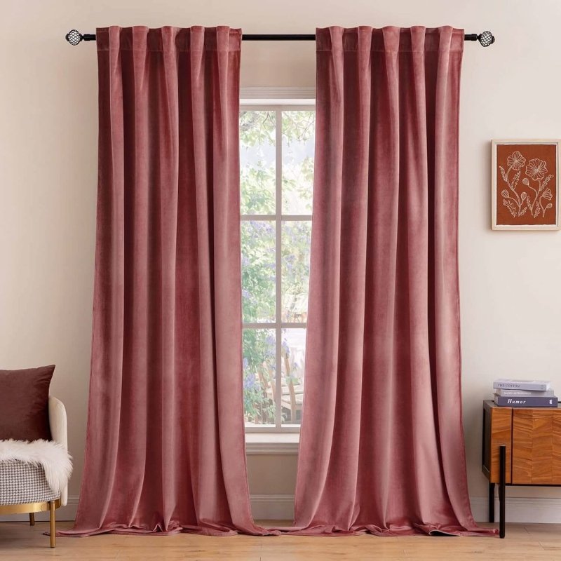 "Mira" Customized Velvet Luxury Blackout Curtains (2 Panels) - Back Tab & Rod Pocket - Miulee