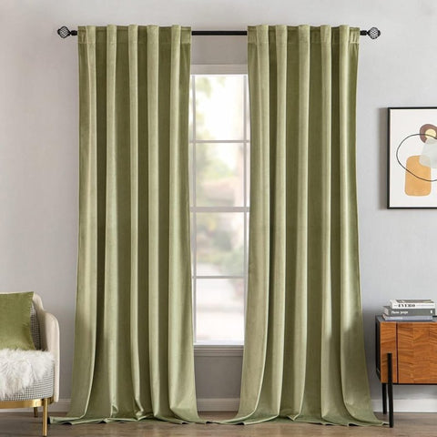 "Mira" Customized Velvet Luxury Blackout Curtains (2 Panels) - Back Tab & Rod Pocket - Miulee