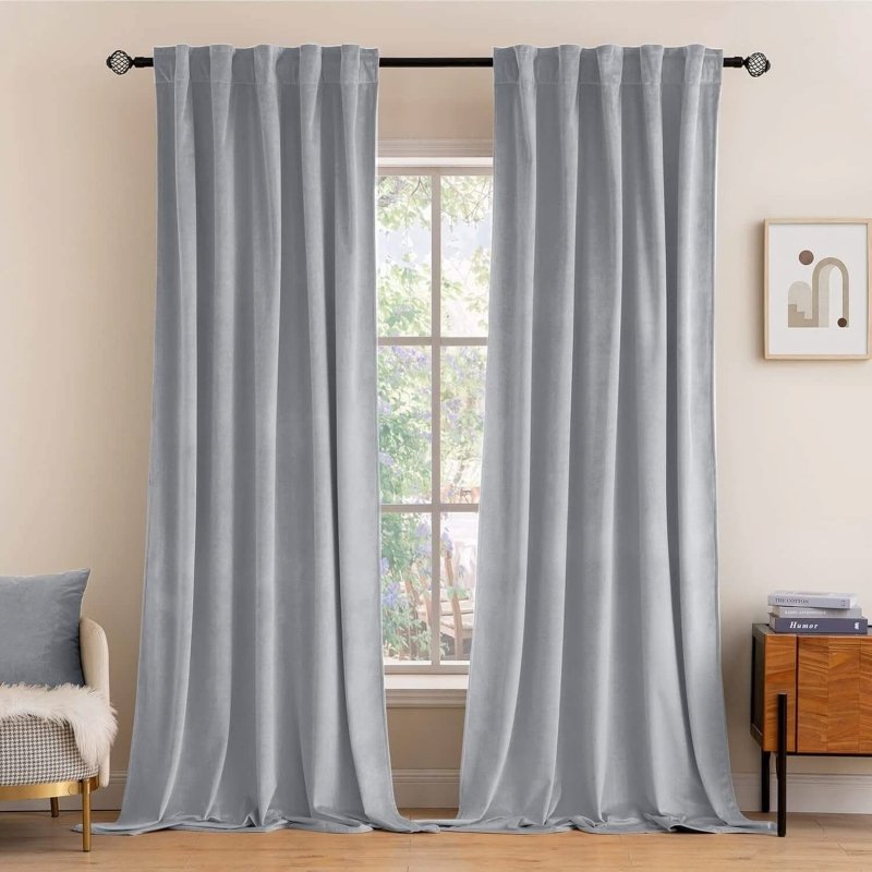 "Mira" Customized Velvet Luxury Blackout Curtains (2 Panels) - Back Tab & Rod Pocket - Miulee