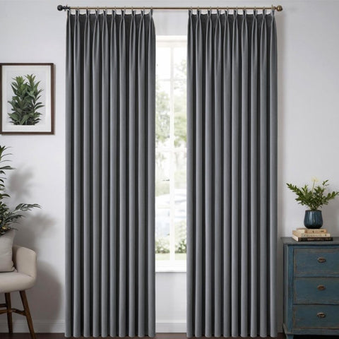 "Mira" Customized Velvet Luxury Blackout Curtains (2 Panels) - Pleated - Miulee