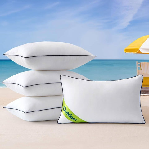 MIULEE 12x20 Outdoor Throw Pillow Inserts,Pack of 4 Water Resistant Pillow Inserts Decorative Waterproof Pillows Stuffer for Sofa Couch Patio and Garden - Miulee