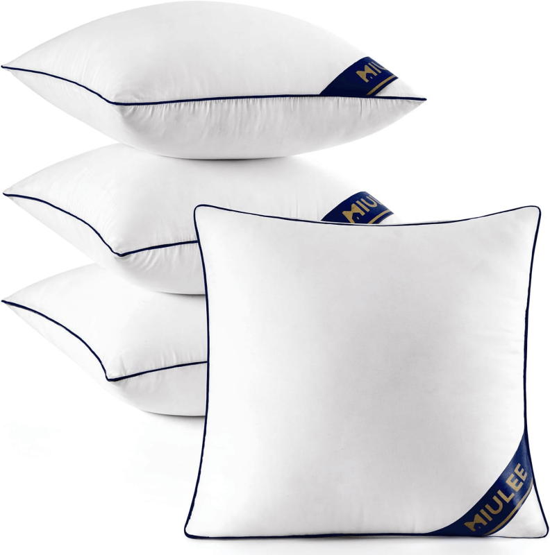 MIULEE 18x18 Pillow Inserts Set of 4 Throw Pillows Premium Down Alternative Pillow Inserts Square Decorative Pillow Stuffer for Sofa, Couch (18x18 inch, Set of 4) - Miulee