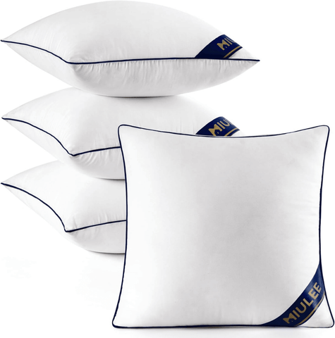 MIULEE 18x18 Pillow Inserts Set of 4 Throw Pillows Premium Down Alternative Pillow Inserts Square Decorative Pillow Stuffer for Sofa, Couch (18x18 inch, Set of 4) - Miulee
