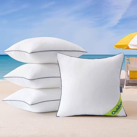 MIULEE 20x20 Outdoor Throw Pillow Inserts,Pack of 4 Water Resistant Pillow Inserts Decorative Waterproof Pillows Stuffer for Sofa Couch Patio and Garden - Miulee