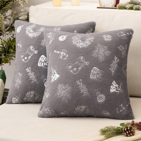 MIULEE Christmas Decorative Soft Plush Faux Wool Pillow Covers (Pack of 2) - Miulee