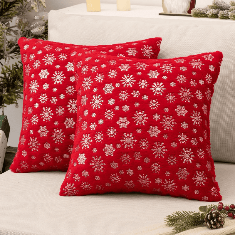 MIULEE Christmas Decorative Soft Plush Faux Wool Pillow Covers (Pack of 2) - Miulee