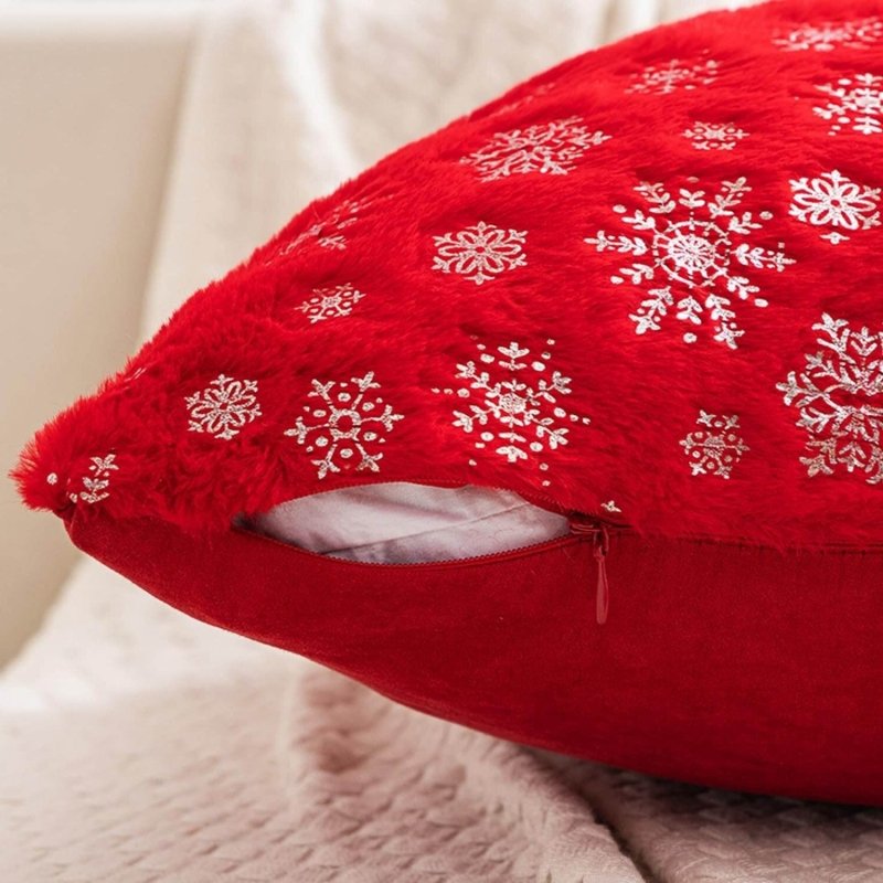 MIULEE Christmas Decorative Soft Plush Faux Wool Pillow Covers (Pack of 2) - Miulee