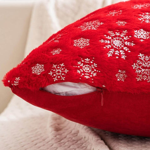 MIULEE Christmas Decorative Soft Plush Faux Wool Pillow Covers (Pack of 2) - Miulee