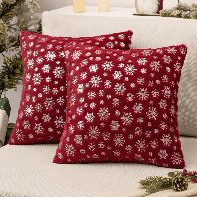 MIULEE Christmas Decorative Soft Plush Faux Wool Pillow Covers (Pack of 2) - Miulee