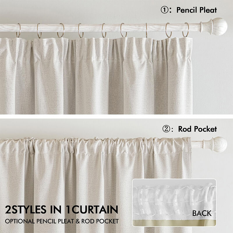 Velle Customized 100% Blackout Linen Curtains