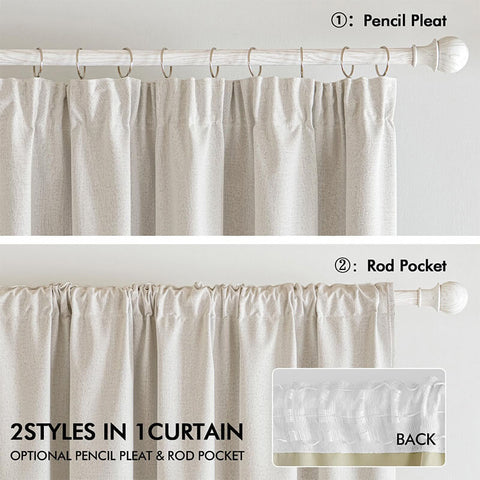 Velle Customized 100% Blackout Linen Curtains