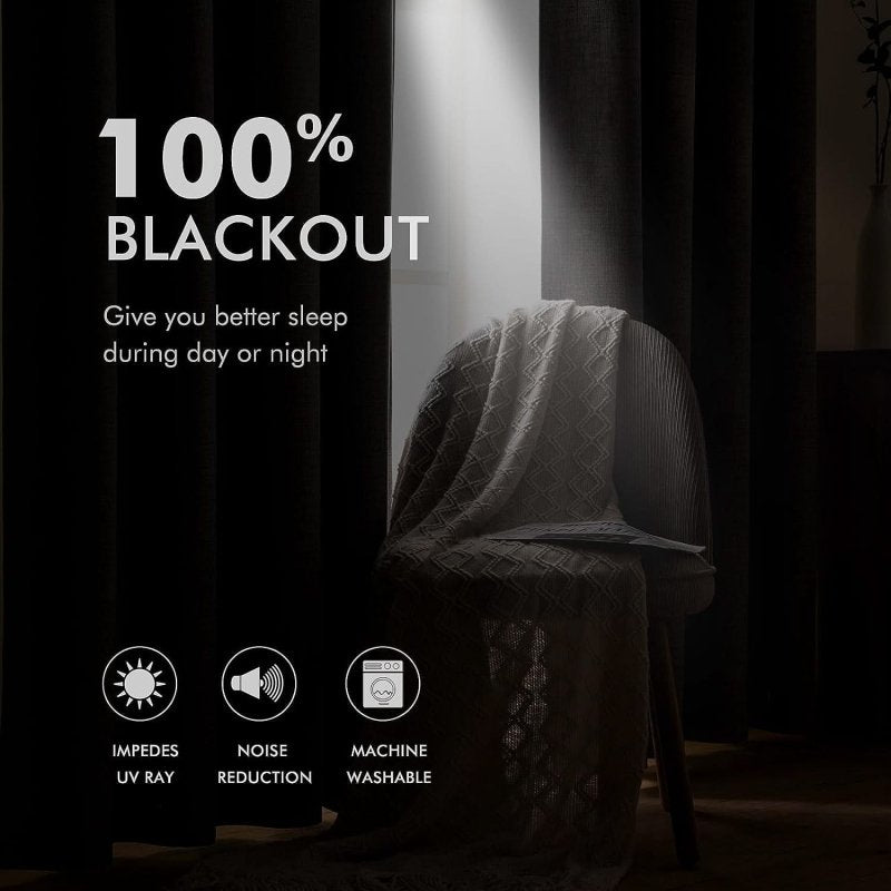 Velle Customized 100% Blackout Linen Curtains