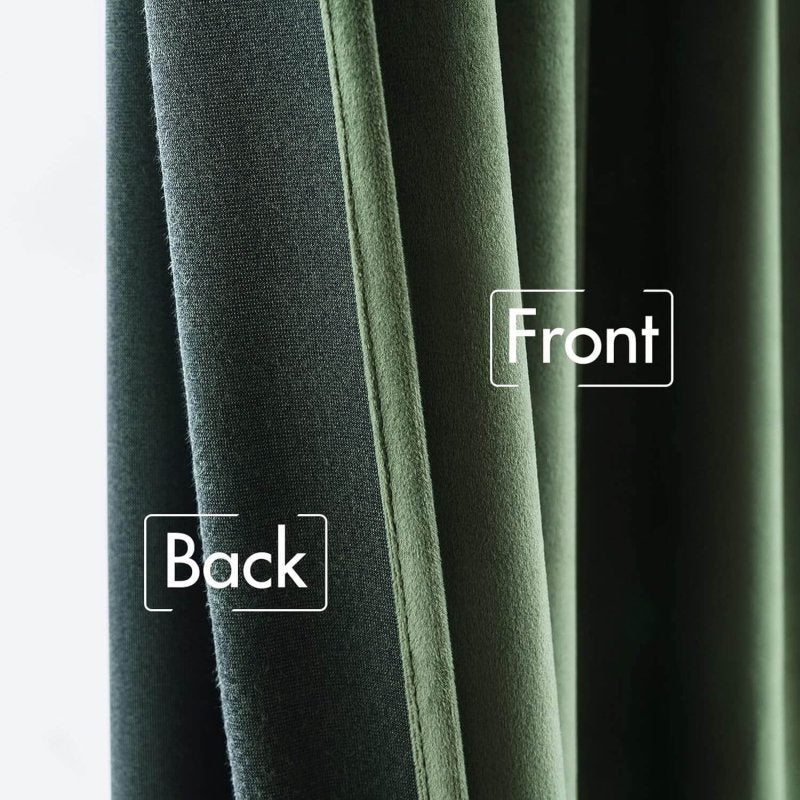 MIULEE Customized Pleated Velvet Luxury Blackout Curtains Thermal Insulated (2 Panels) - Pleated - Miulee