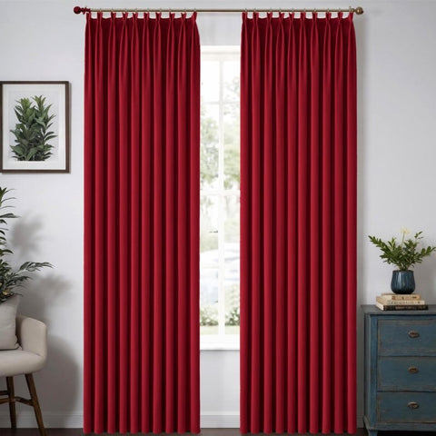 MIULEE Customized Pleated Velvet Luxury Blackout Curtains Thermal Insulated (2 Panels) - Pleated - Miulee