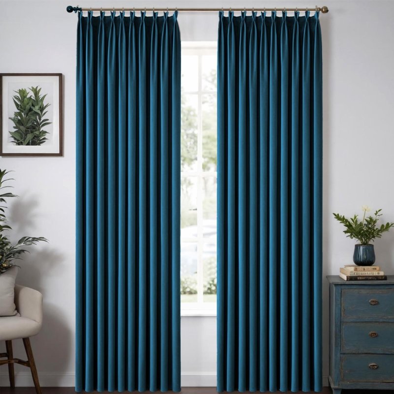 MIULEE Customized Pleated Velvet Luxury Blackout Curtains Thermal Insulated (2 Panels) - Pleated - Miulee