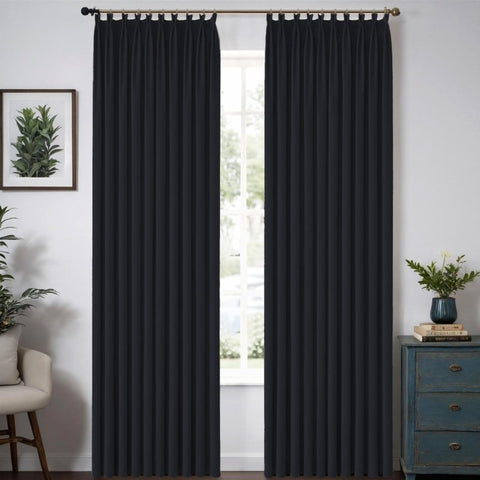 MIULEE Customized Pleated Velvet Luxury Blackout Curtains Thermal Insulated (2 Panels) - Pleated - Miulee