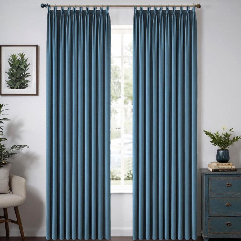 MIULEE Customized Pleated Velvet Luxury Blackout Curtains Thermal Insulated (2 Panels) - Pleated - Miulee