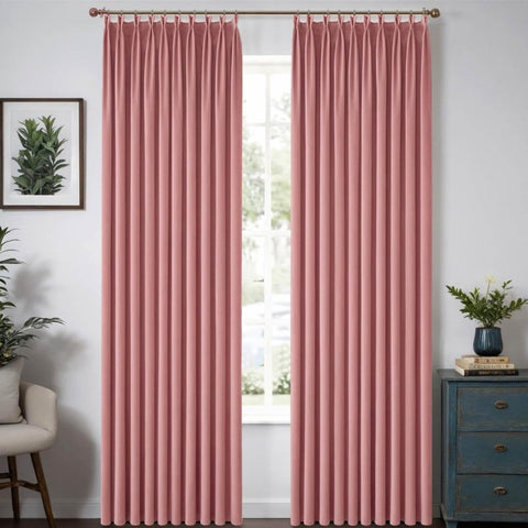 MIULEE Customized Pleated Velvet Luxury Blackout Curtains Thermal Insulated (2 Panels) - Pleated - Miulee