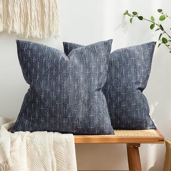 MIULEE Decorative Burlap Linen Modern Farmhouse Rustic Woven Textured Pillow Covers (Pack of 2) - Miulee