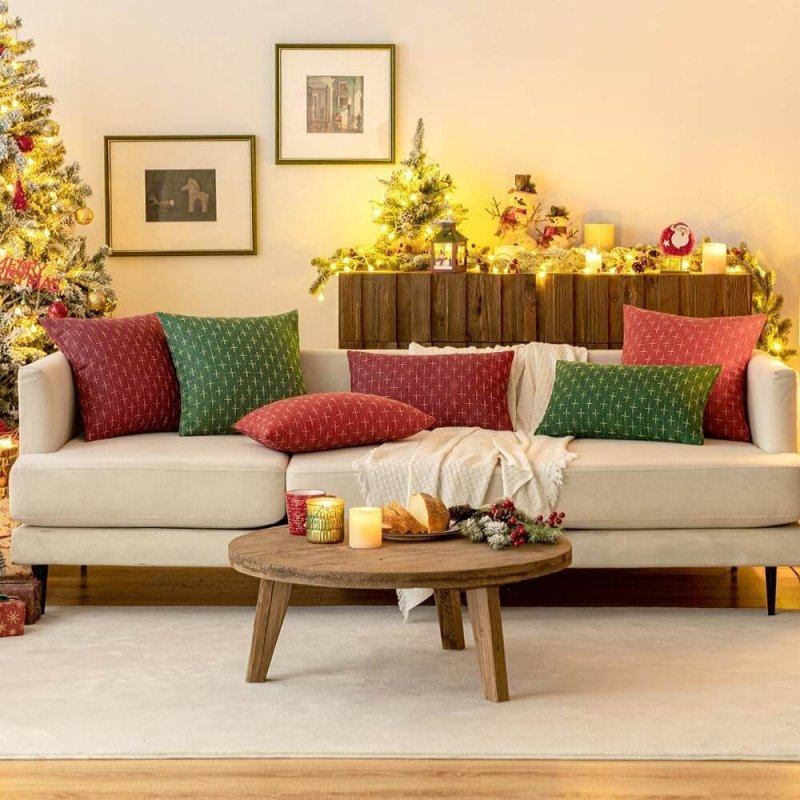 MIULEE Decorative Burlap Linen Modern Farmhouse Rustic Woven Textured Pillow Covers (Pack of 2) - Miulee