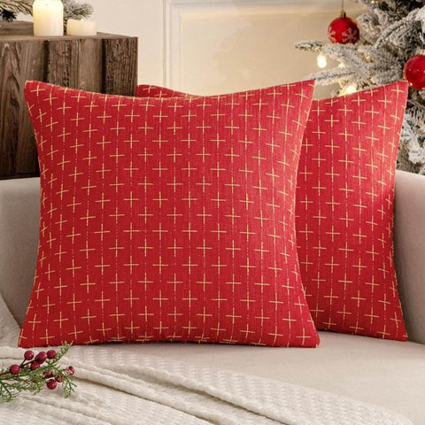 MIULEE Decorative Burlap Linen Modern Farmhouse Rustic Woven Textured Pillow Covers (Pack of 2) - Miulee