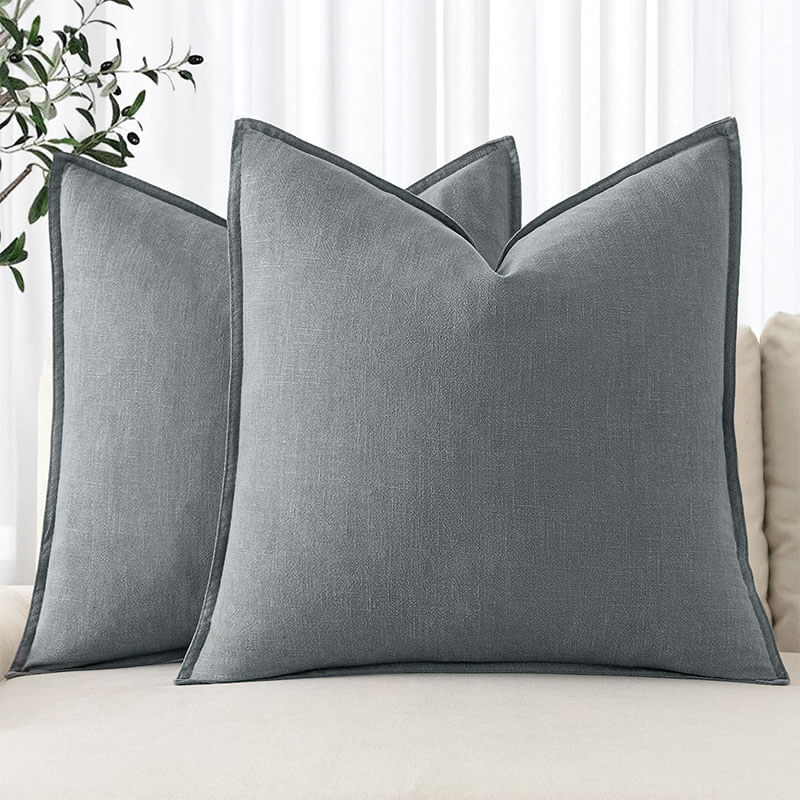 MIULEE Decorative Linen Boho Farmhouse Neutral Couch Throw Pillows Covers (Pack of 2) - Miulee