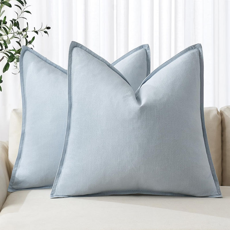 MIULEE Decorative Linen Boho Farmhouse Neutral Couch Throw Pillows Covers (Pack of 2) - Miulee