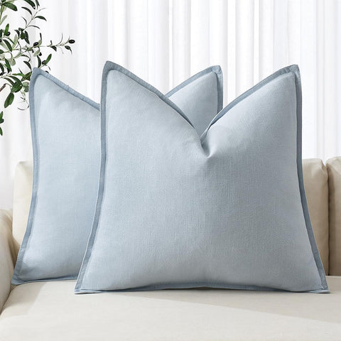 MIULEE Decorative Linen Boho Farmhouse Neutral Couch Throw Pillows Covers (Pack of 2) - Miulee