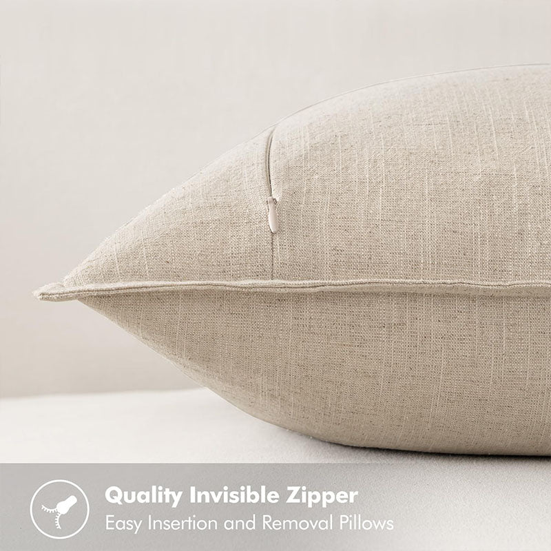 MIULEE Decorative Linen Boho Farmhouse Neutral Couch Throw Pillows Covers (Pack of 2) - Miulee