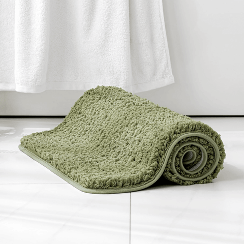 MIULEE Extra Thick Non Slip Bathroom Rug Shaggy Soft Bath Mat Plush Microfiber Absorbent Water for Shower Tub Machine Washable (Sage, 16x24 Inches) - Miulee