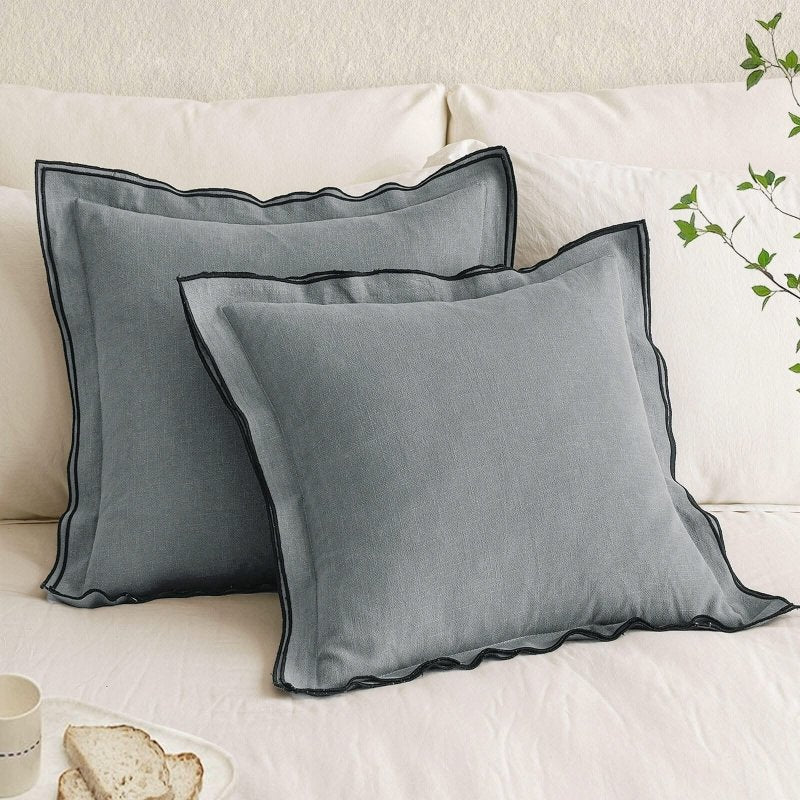 MIULEE Linen Pillow Covers 20x20 Inch Gray Decorative Throw Pillow Covers Cozy Boho Farmhouse Cushion Covers for Couch Sofa Bedroom Living Room Home Decor - Miulee